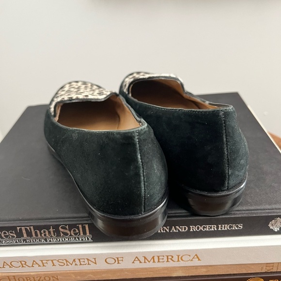 Franco Sarto Leopard Print Black Loafers - Picture 6 of 9